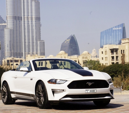Ford Mustang EcoBoost Convertible V4 2019 for rent in دبي